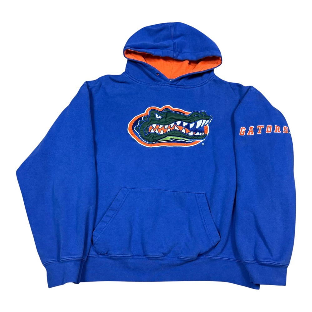 2000s University of Florida Gators Blue Hoodie Sweatshirt Youth Large FLAWS